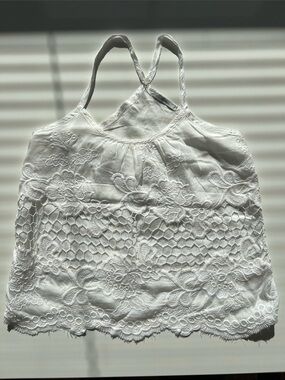 Acemi White Lace Crochet Embroidered Camisole Tank Top spaghetti strap